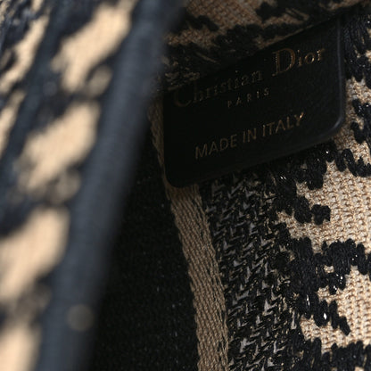 Christian Dior Canvas Houndstooth Embroidered Mini Book Tote Black 6 of 14