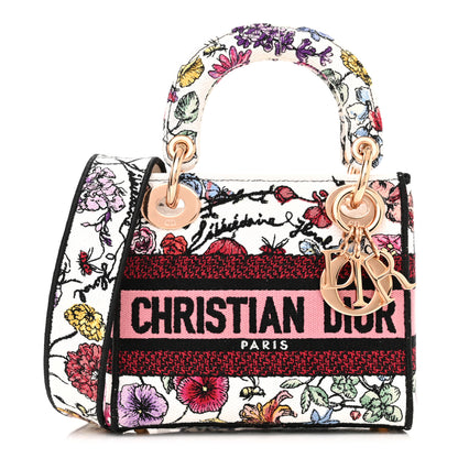 Christian Dior Canvas Florilegio Embroidered Mini Lady D-Lite White Multicolor 1 of 12