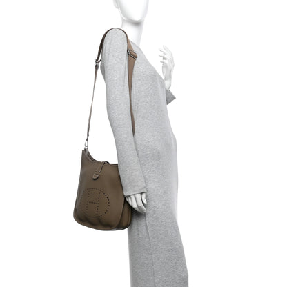 Hermes Taurillon Clemence Evelyne III PM Etoupe 2 of 11