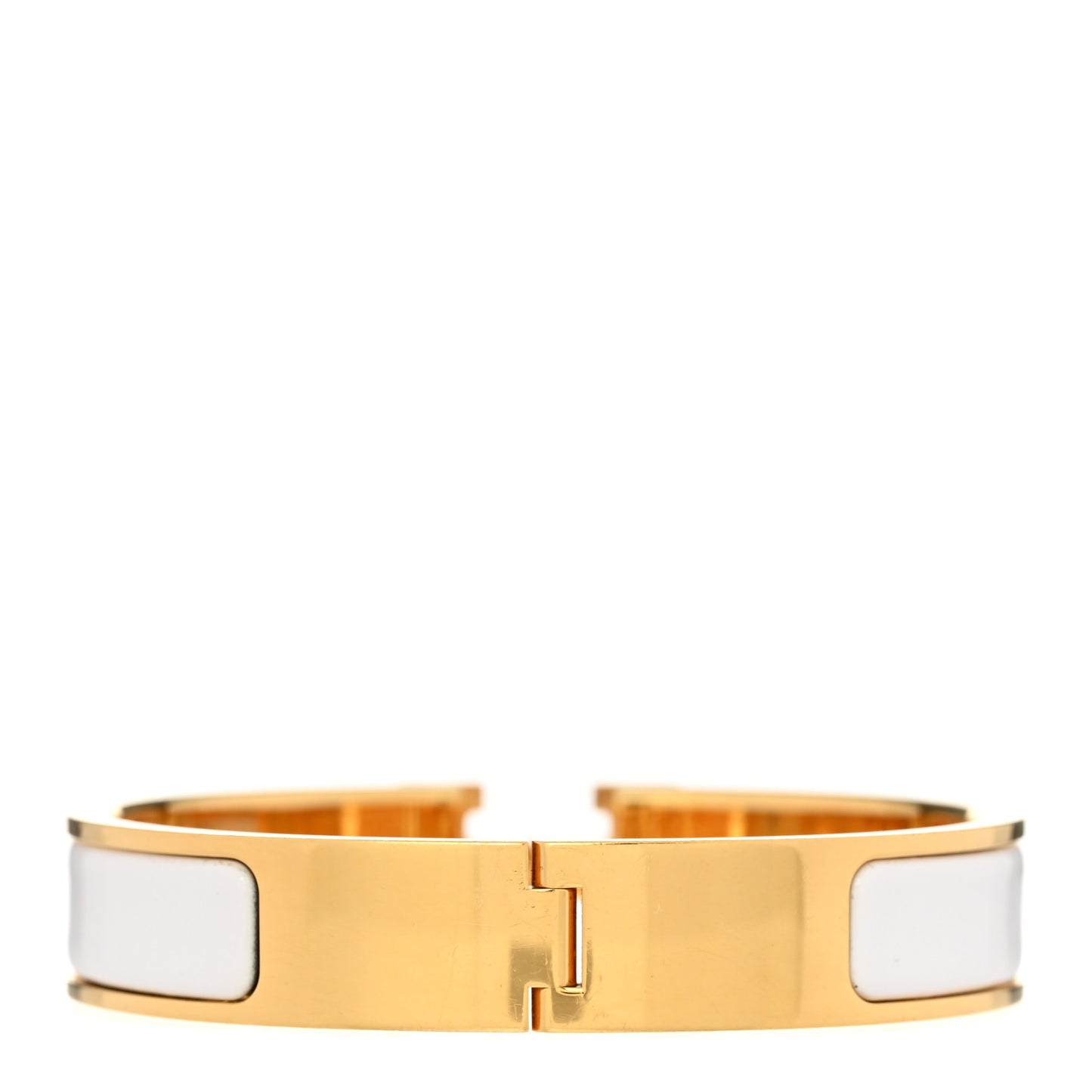Enamel Narrow Clic Clac H Bracelet PM White
