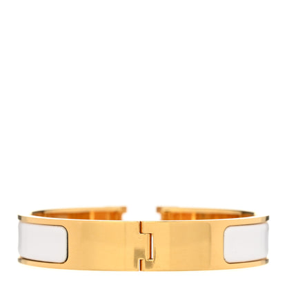 Hermes Enamel Narrow Clic Clac H Bracelet PM White 3 of 9