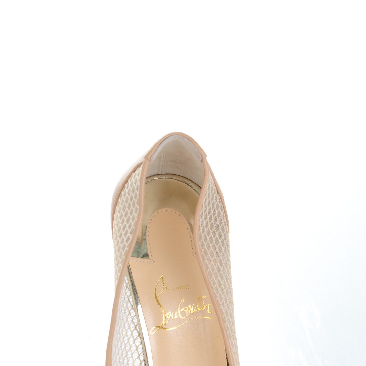 Christian Louboutin Fishnet Very Rete 120 Pumps 37 Beige 10 of 10