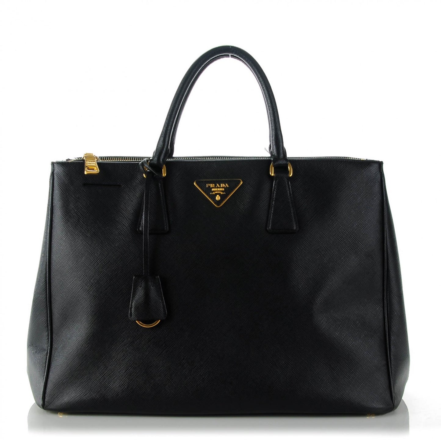 Saffiano Large Galleria Double Zip Tote Black