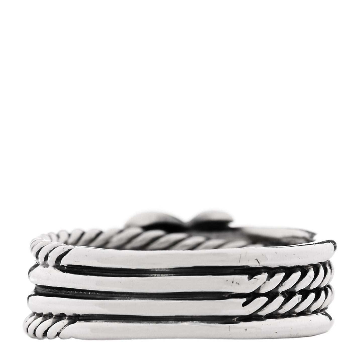 Sterling Silver Diamond X Crossover Ring 55 7.25