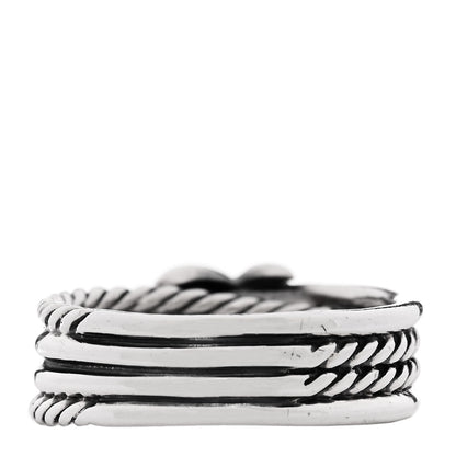 David Yurman Sterling Silver Diamond X Crossover Ring 55 7.25 3 of 5
