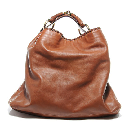 Gucci Leather Large Horsebit Chain Hobo Brown 1 of 8