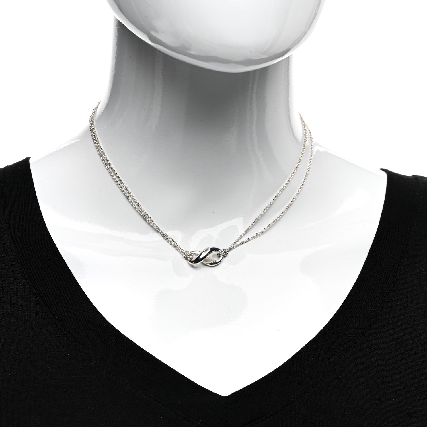 Tiffany Sterling Silver Figure 8 Pendant Necklace 2 of 4