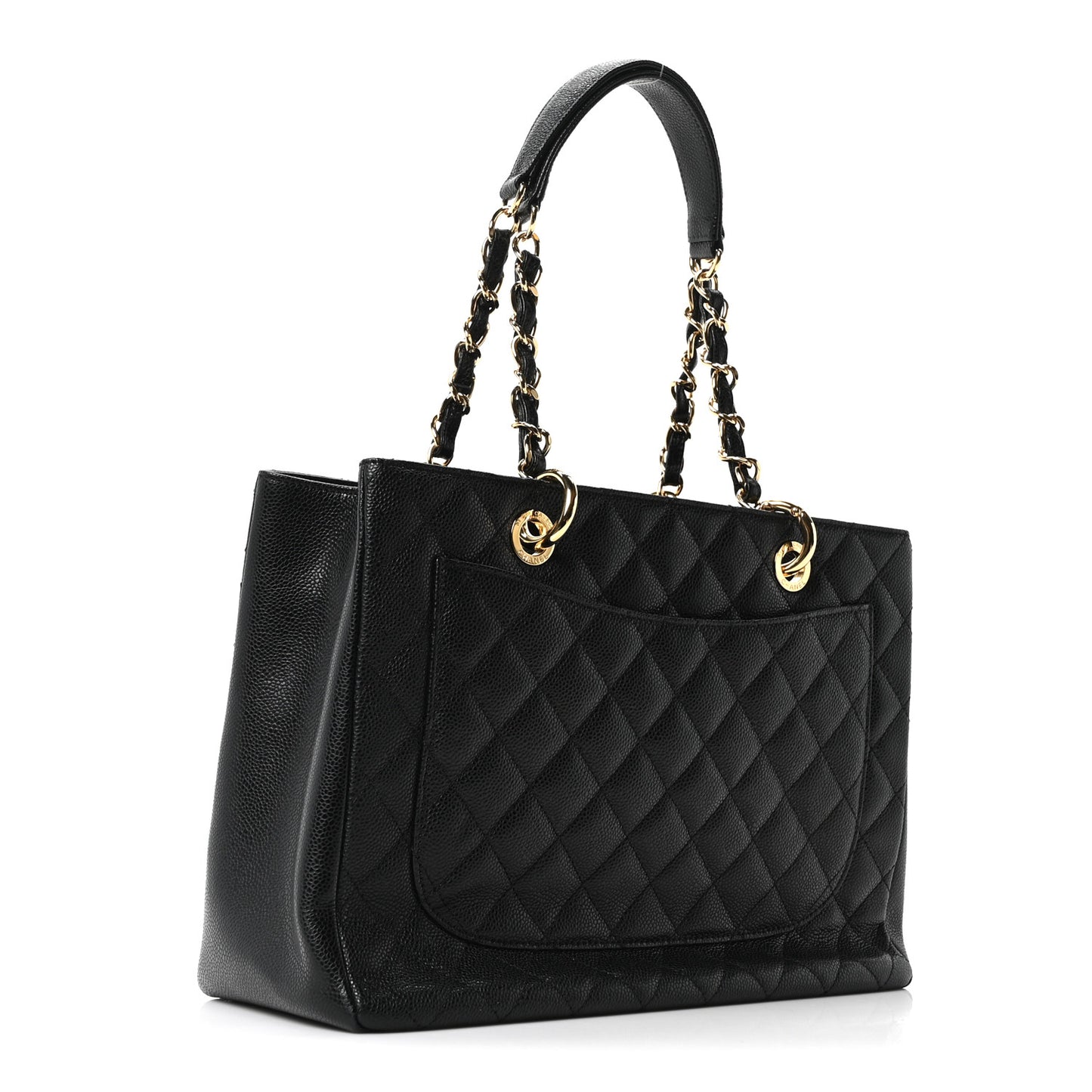 Caviar Quilted Grand Shopping Tote GST Black