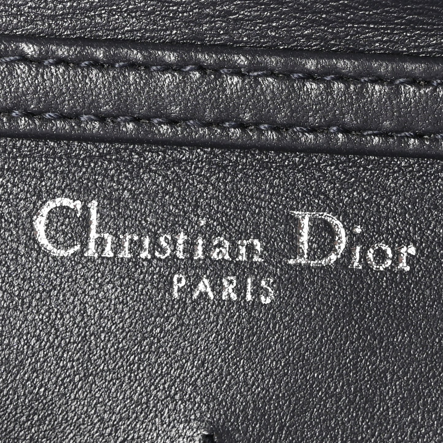 Metallic Patent Micro-Cannage Diorama Wallet on Chain Pouch Silver