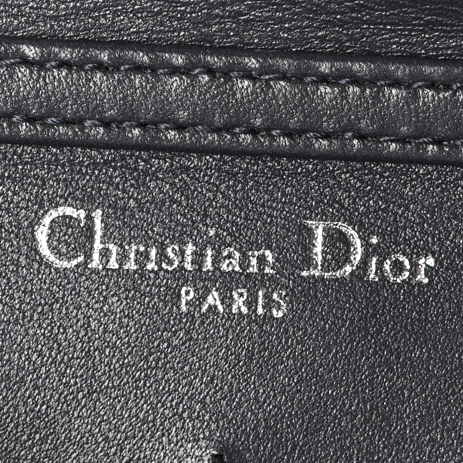 Christian Dior Metallic Patent Micro-Cannage Diorama Wallet on Chain Pouch Silver 6 of 9