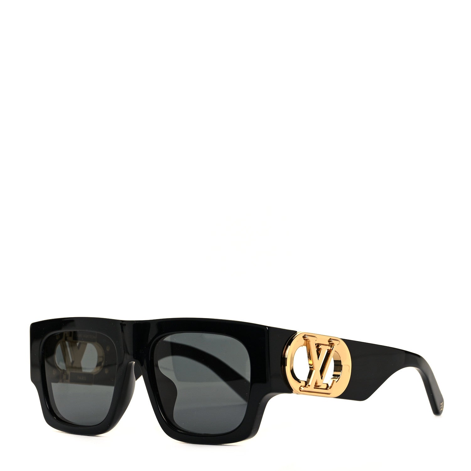 Louis Vuitton Acetate LV Link Square Sunglasses Z1478E Black 1 of 8