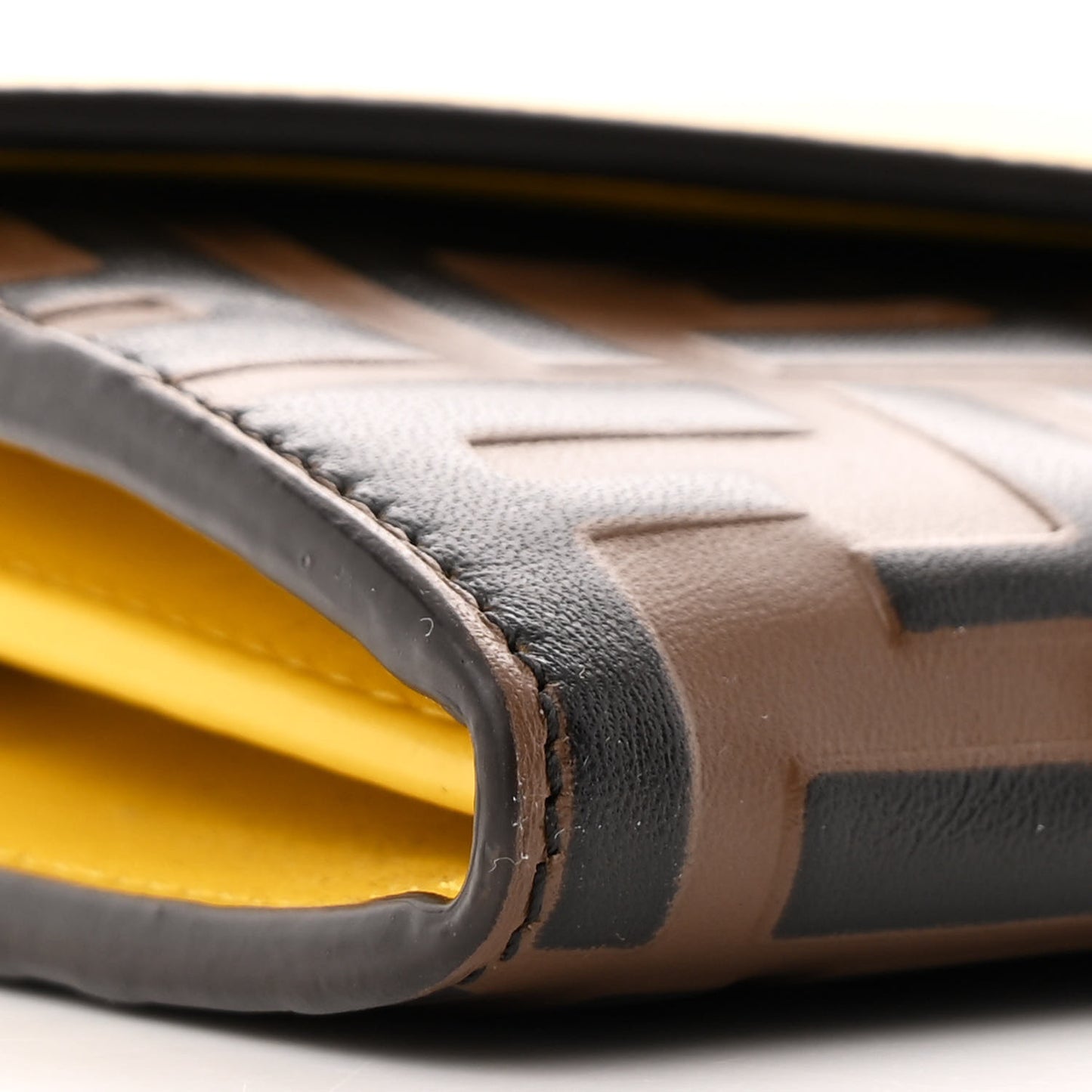 Vitello Cruise F is Fendi Bi-Color FF 1974 Embossed Continental Envelope Wallet On Chain Maya Black Sunflower
