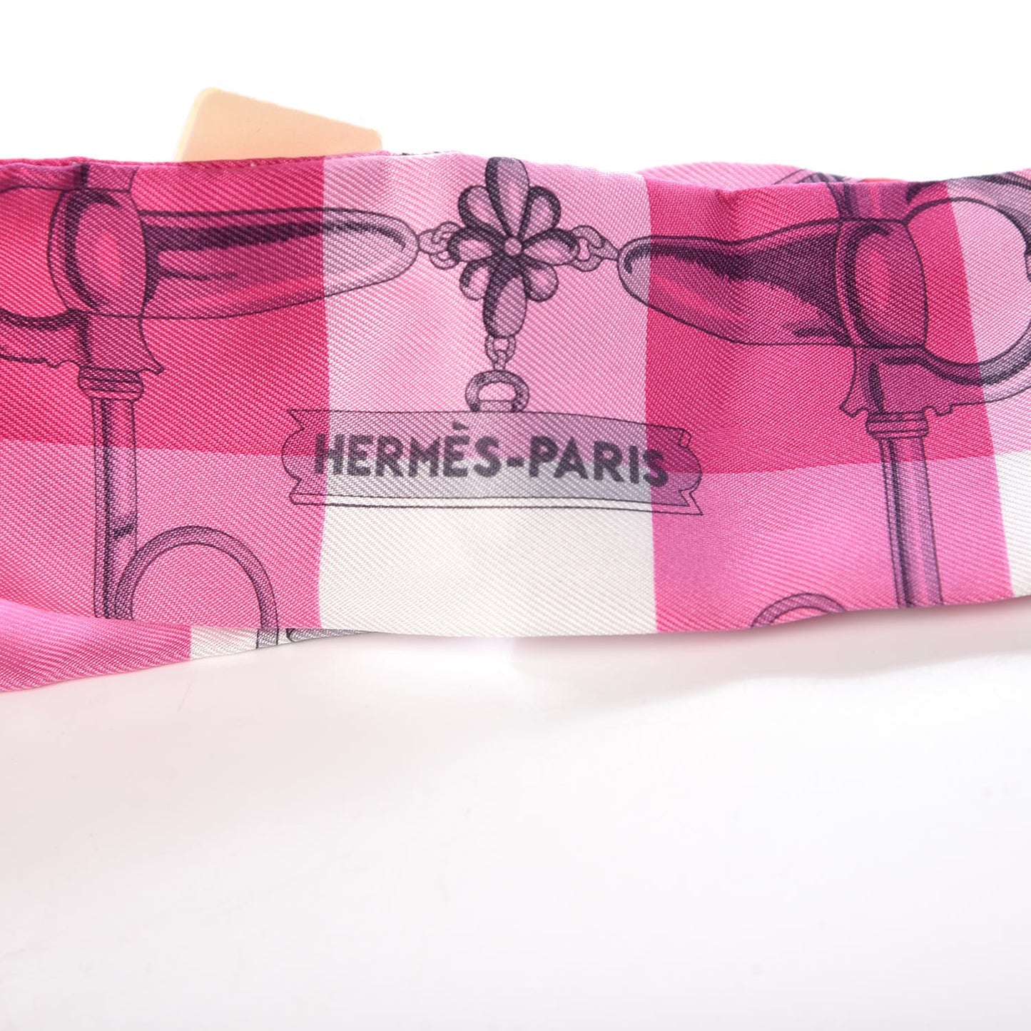 Silk Mors Et Gourmettes Vichy Twilly Rose Vif Framboise White