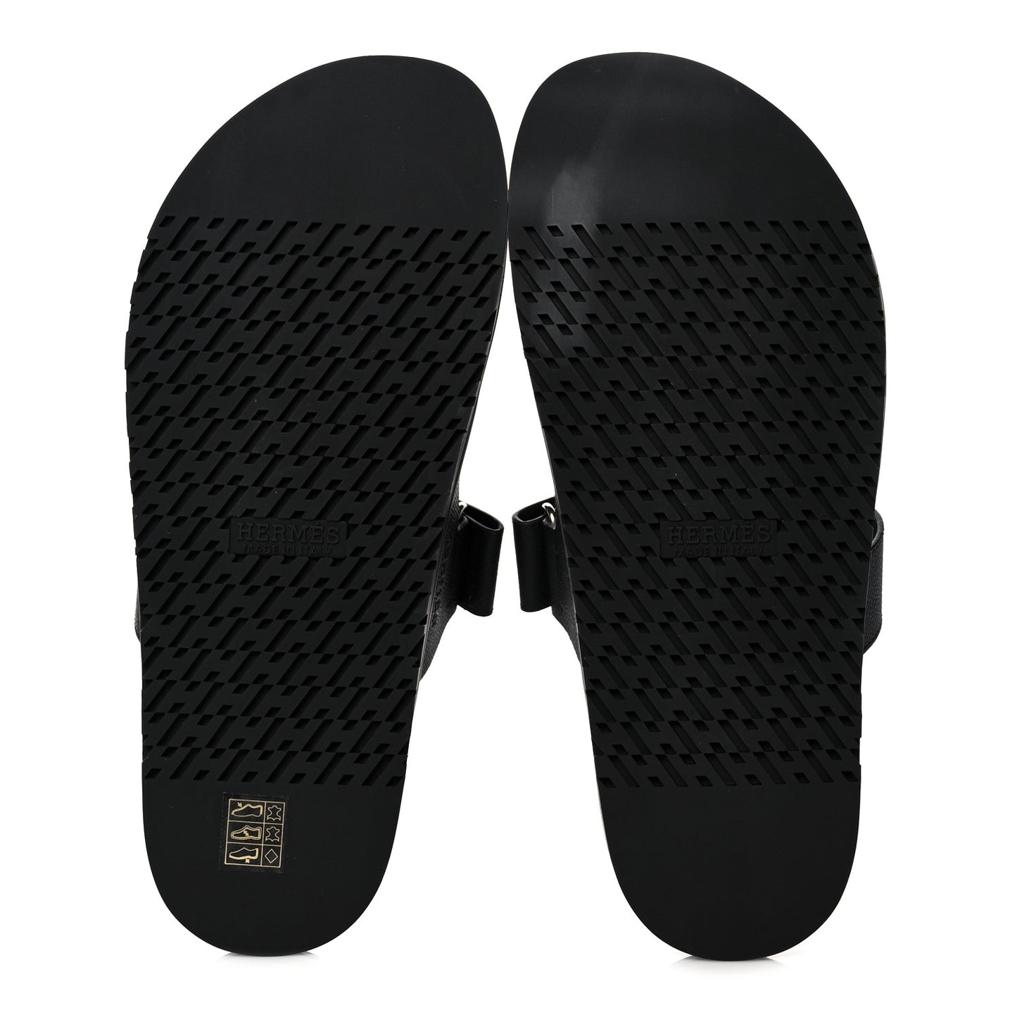 Epsom Calfskin Graff Hermes Mens Chypre Sandals 43.5 Black