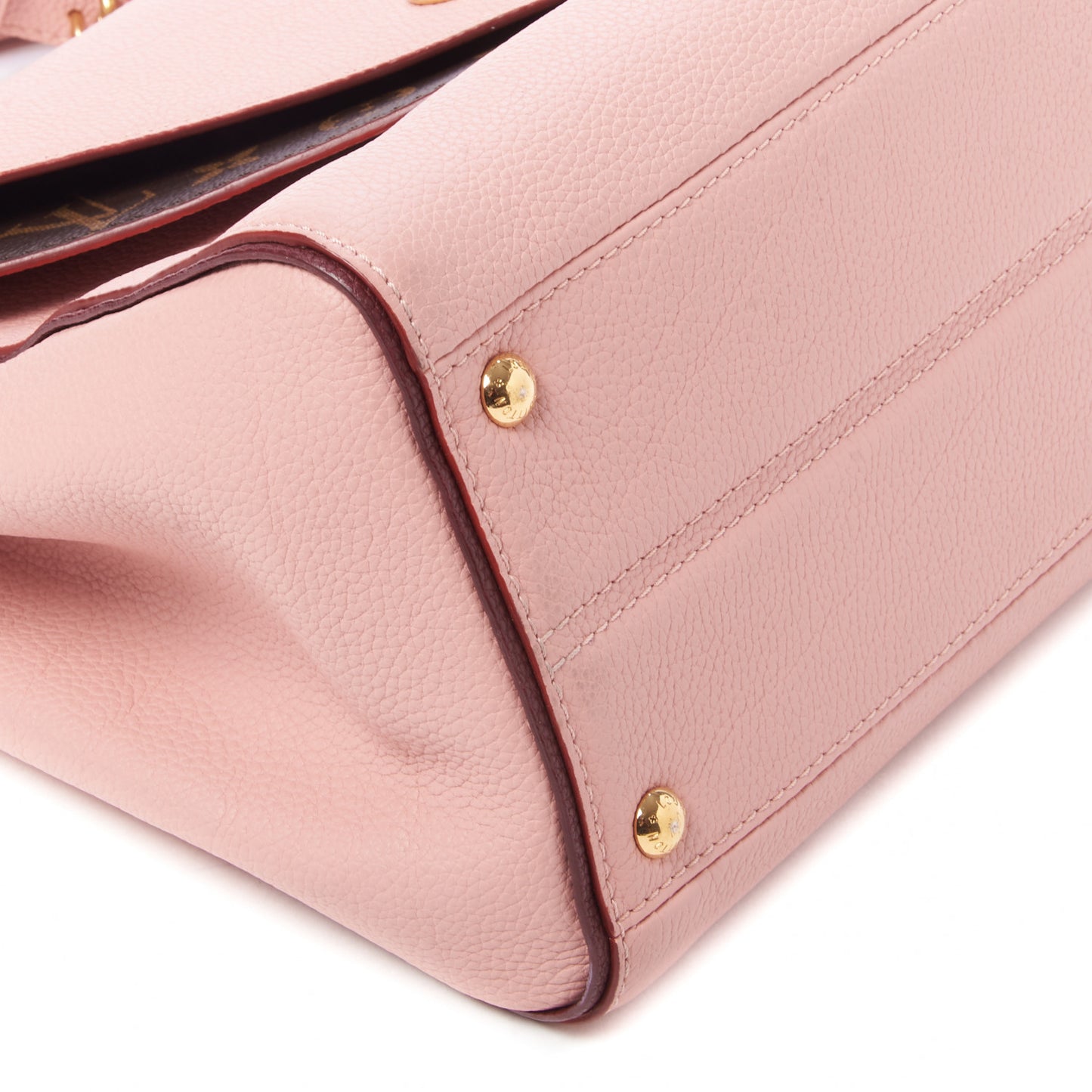 Grained Calfskin Monogram Double V Rose Poudre