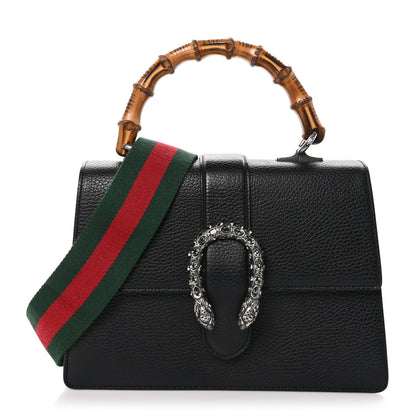 Gucci Dollar Calfskin Crystal Web Medium Dionysus Bamboo Top Handle Bag Black Black Diamond 1 of 13