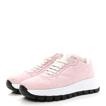 Prada Re-Nylon Piuma Metal Triangle Logo Quilted 45mm Sneakers 37.5 Alabastro 3 of 12