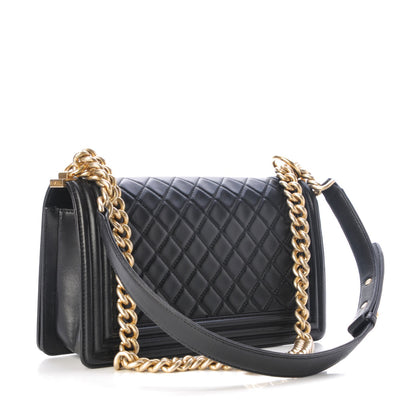 Chanel Lambskin Quilted Medium Boy Flap Black 3 of 11