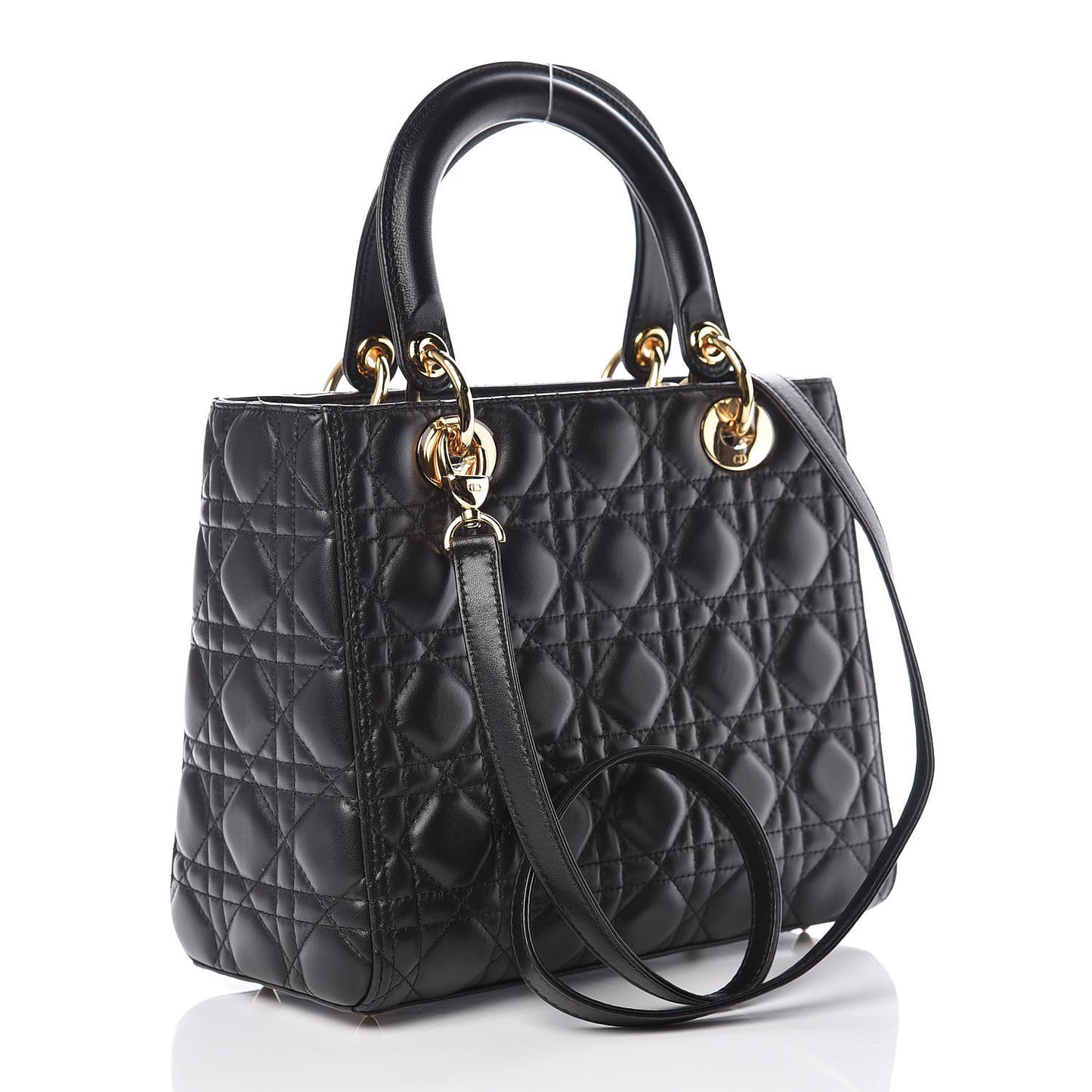 Lambskin Cannage Medium Lady Dior Black