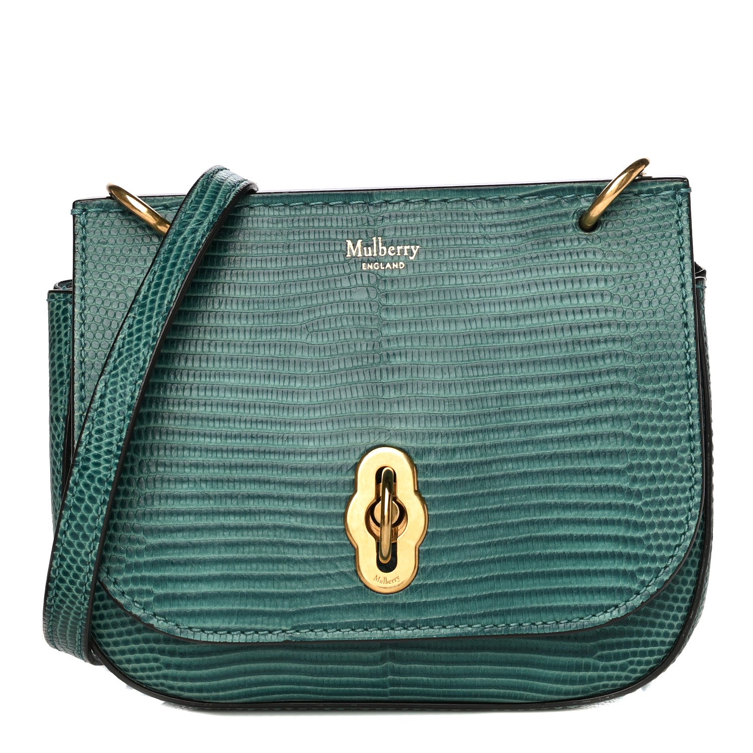 Mulberry Lizard Embossed Calfskin Small Amberley Satchel Frozen 1 of 15