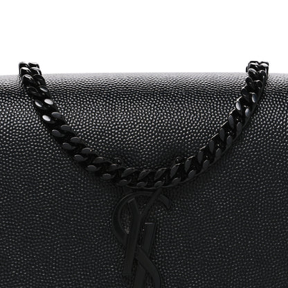 Saint Laurent Grain De Poudre Small Monogram Monochrome Kate Satchel Black 8 of 12