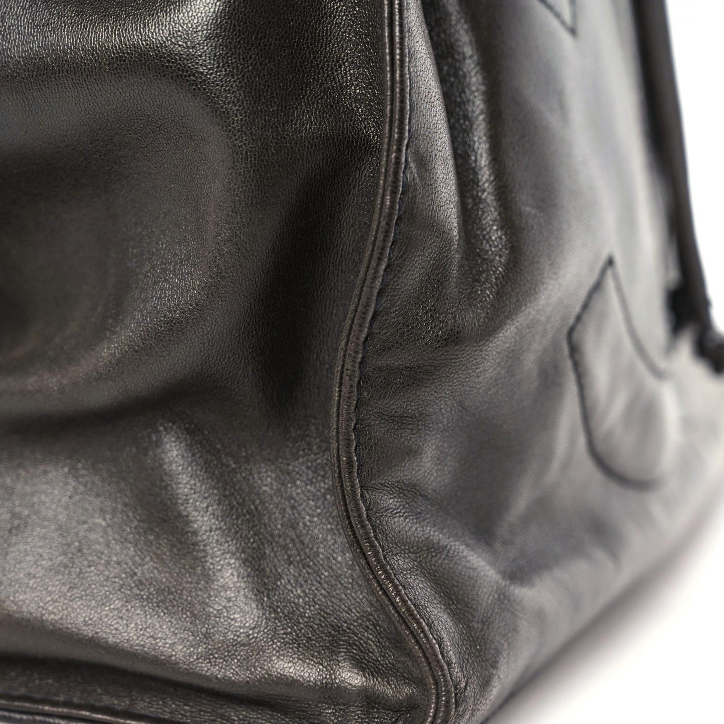 Lambskin Quilted Drawstring Backpack Black