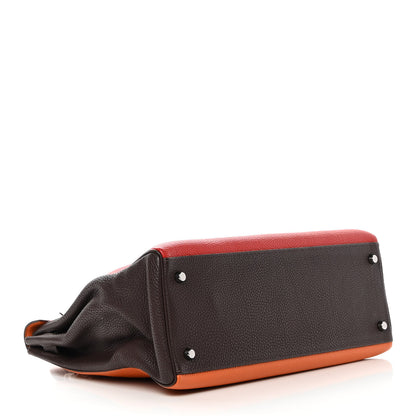 Hermes Togo Tri-Color Kelly Retourne 35 Vermillion Orange Ebene 4 of 16