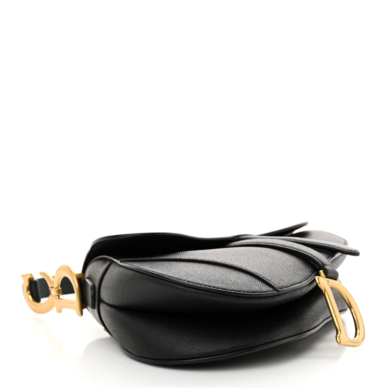 Christian Dior Grained Calfskin Saddle Bag Black 4 of 11