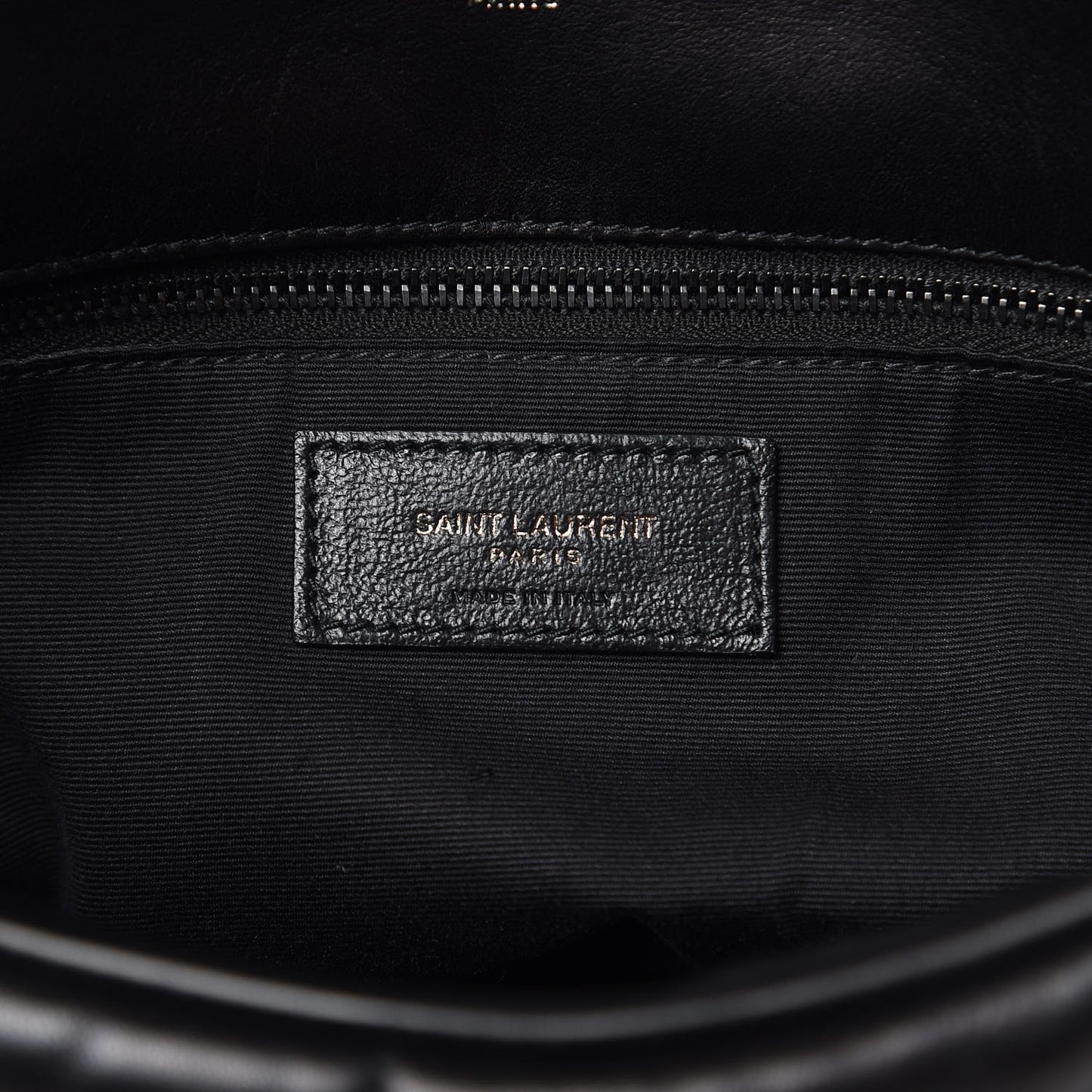 Lambskin Quilted Medium Loulou Puffer Monogram Chain Satchel Black