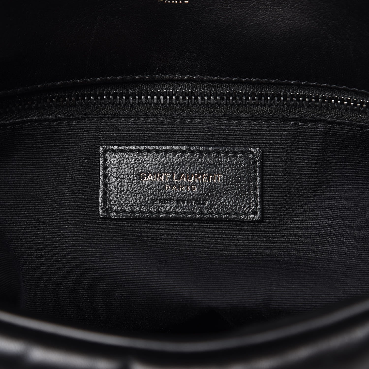 Saint Laurent Lambskin Quilted Medium Loulou Puffer Monogram Chain Satchel Black 7 of 17