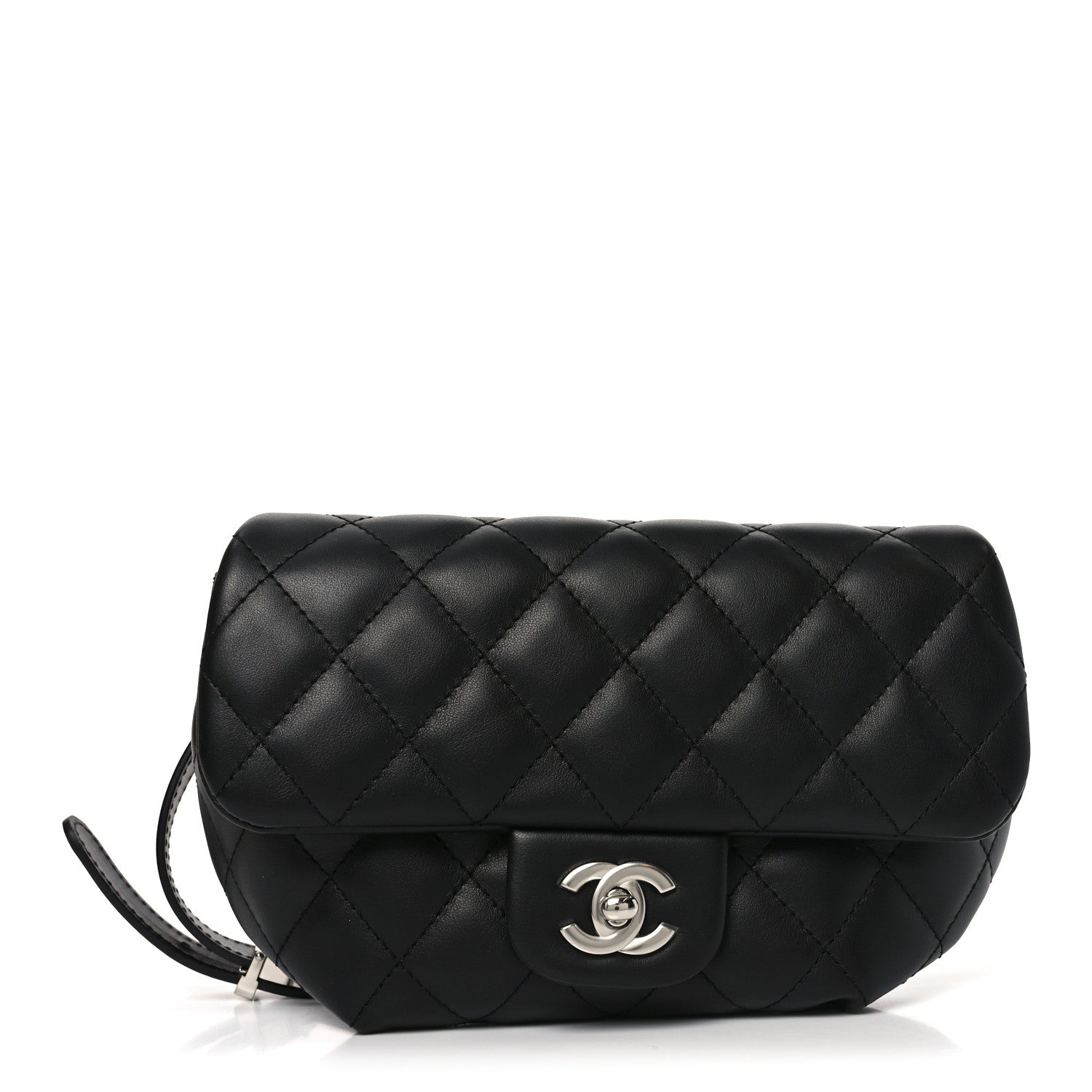 Chanel Calfskin Quilted CC Uniform Flap Belt Bag Black 1 of 12