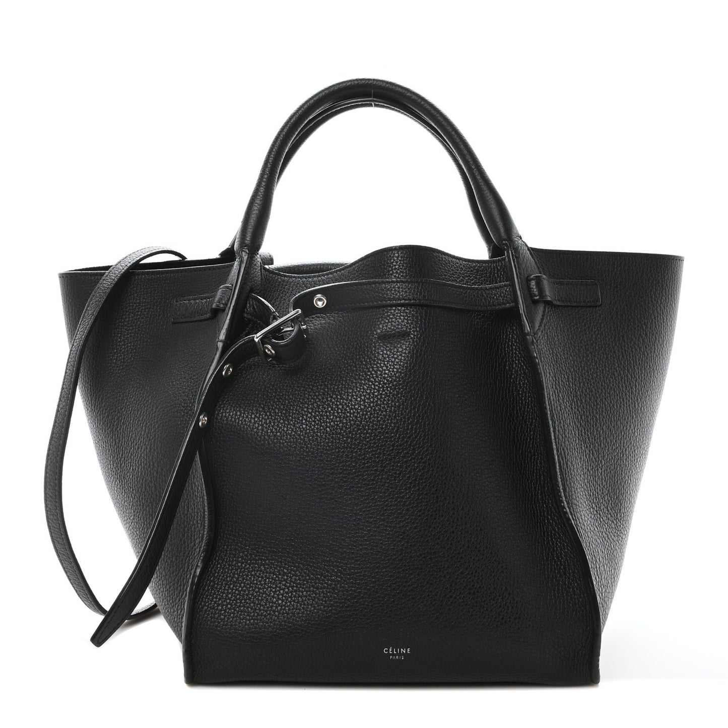 Supple Grained Calfskin Small Big Bag Black