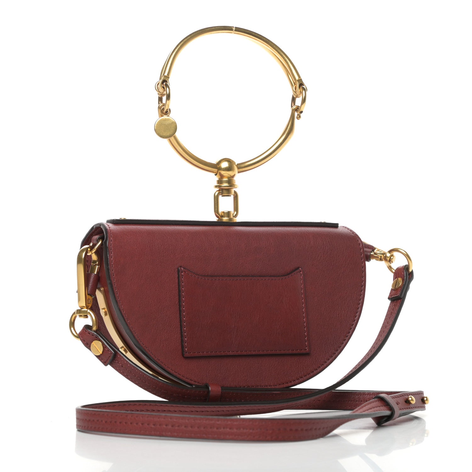 Chloe Calfskin Small Nile Bracelet Minaudiere Bag Sienna Red 3 of 11