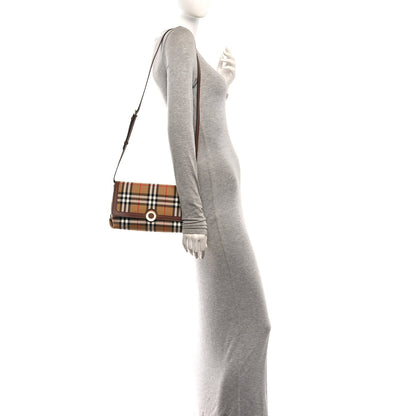 Burberry Coated Canvas Calfskin Vintage Check Note Crossbody Bag Antique Yellow 2 of 10