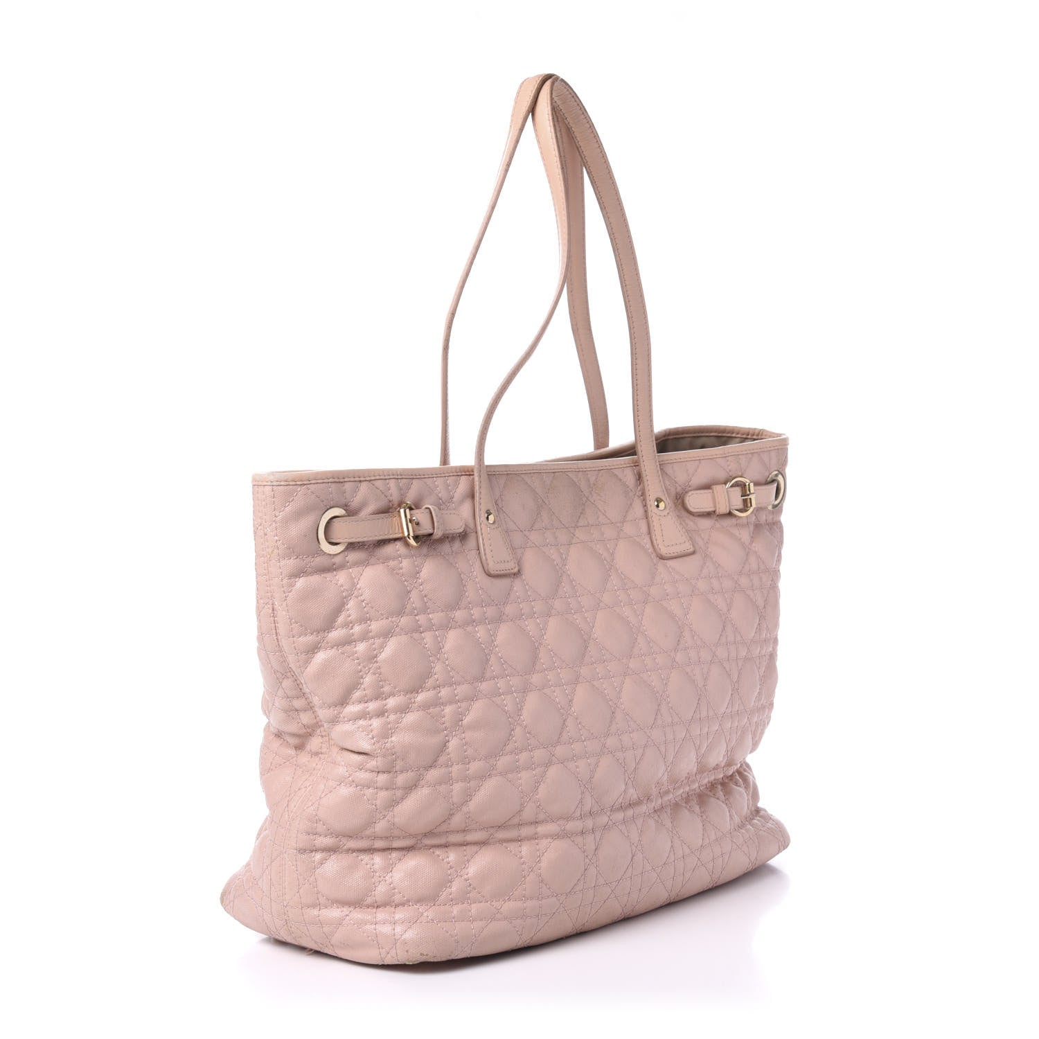 Christian Dior Coated Canvas Cannage Medium Panarea Tote Rosato 3 of 14