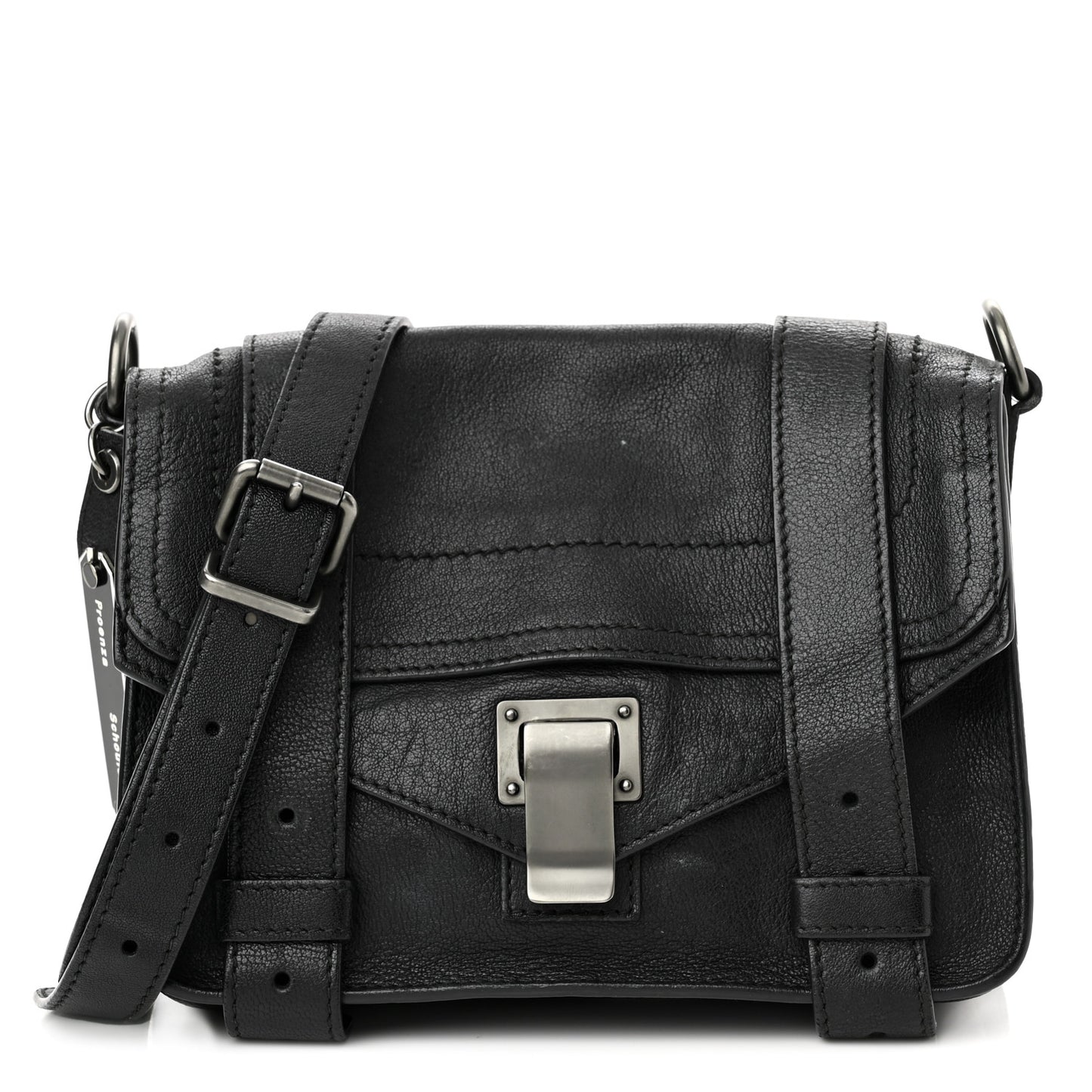 Lambskin PS1 Mini Pouch Messenger Black