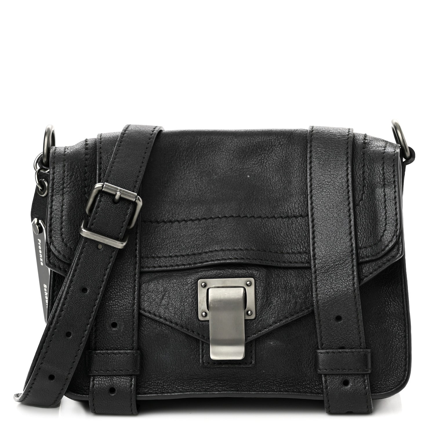 Proenza Schouler Lambskin PS1 Mini Pouch Messenger Black 1 of 11