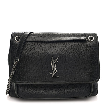 Saint Laurent Grained Lambskin Monogram Large Niki Chain Satchel Black 1 of 9