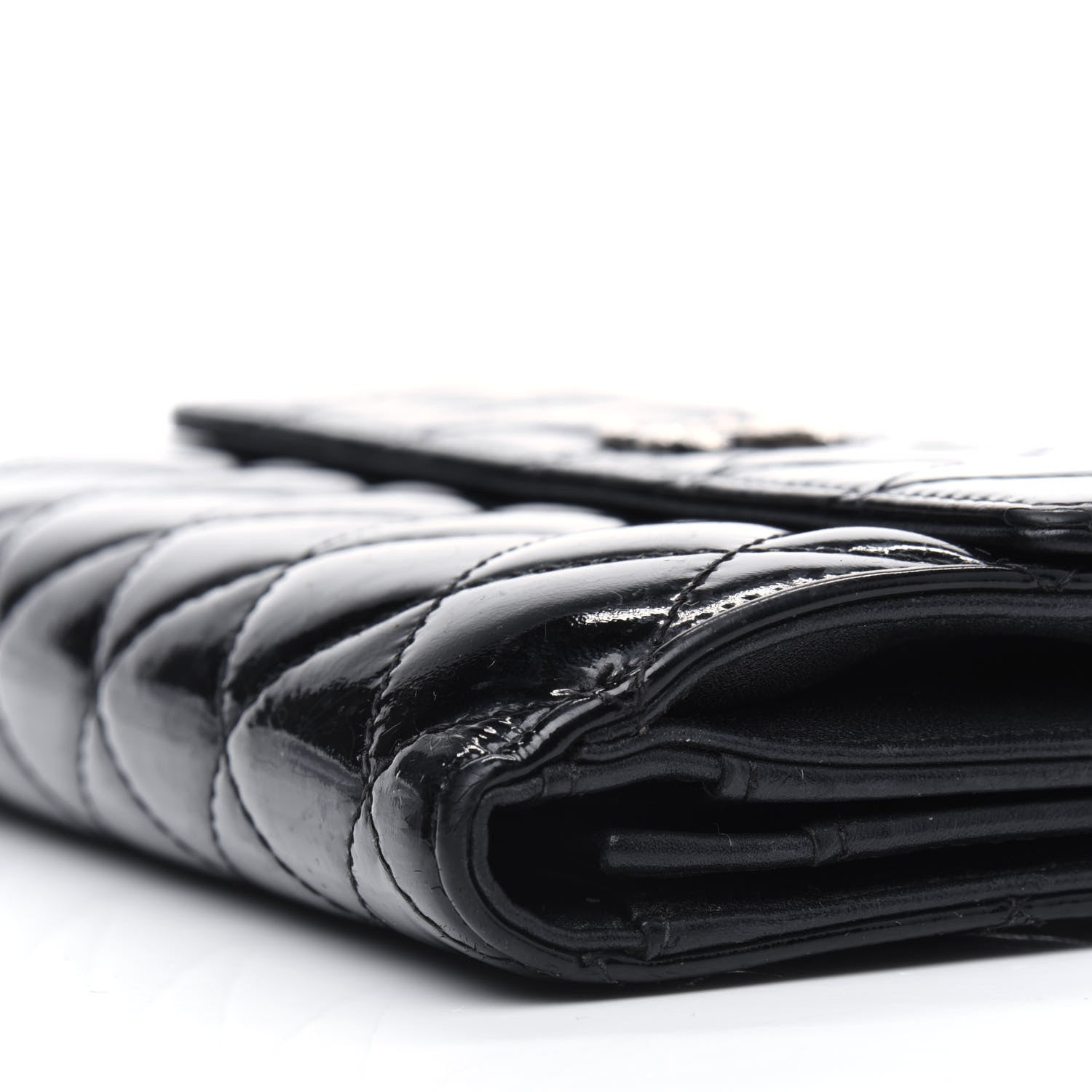 Chanel Patent Quilted Large Brilliant Flap Wallet Black 17 of 20