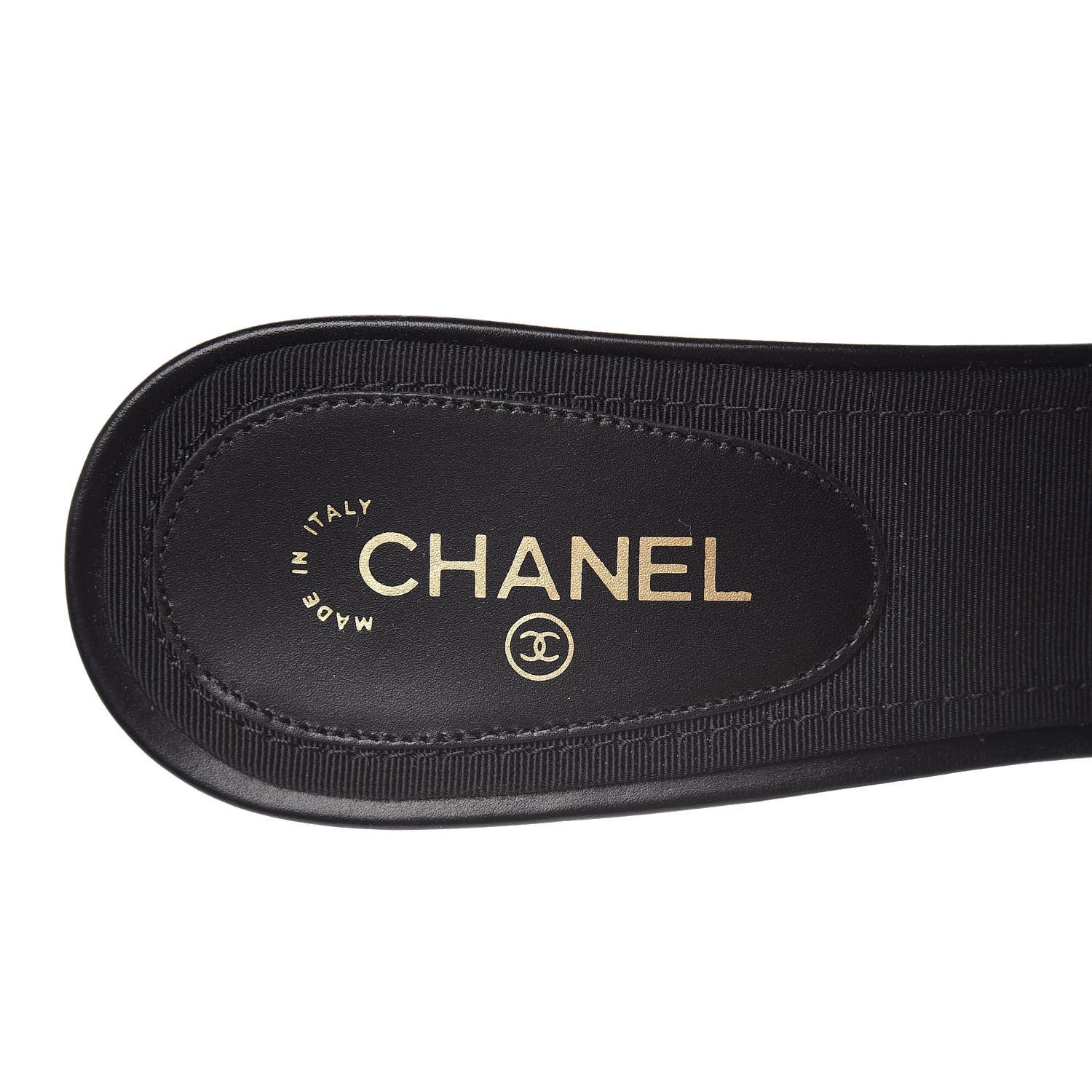 Chanel Calfskin Grosgrain CC Mules 38.5 Black 7 of 9