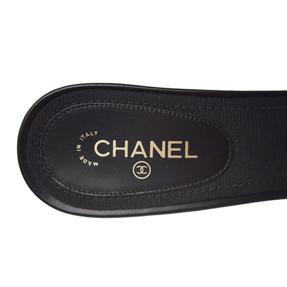 Chanel Calfskin Grosgrain CC Mules 38.5 Black 7 of 9