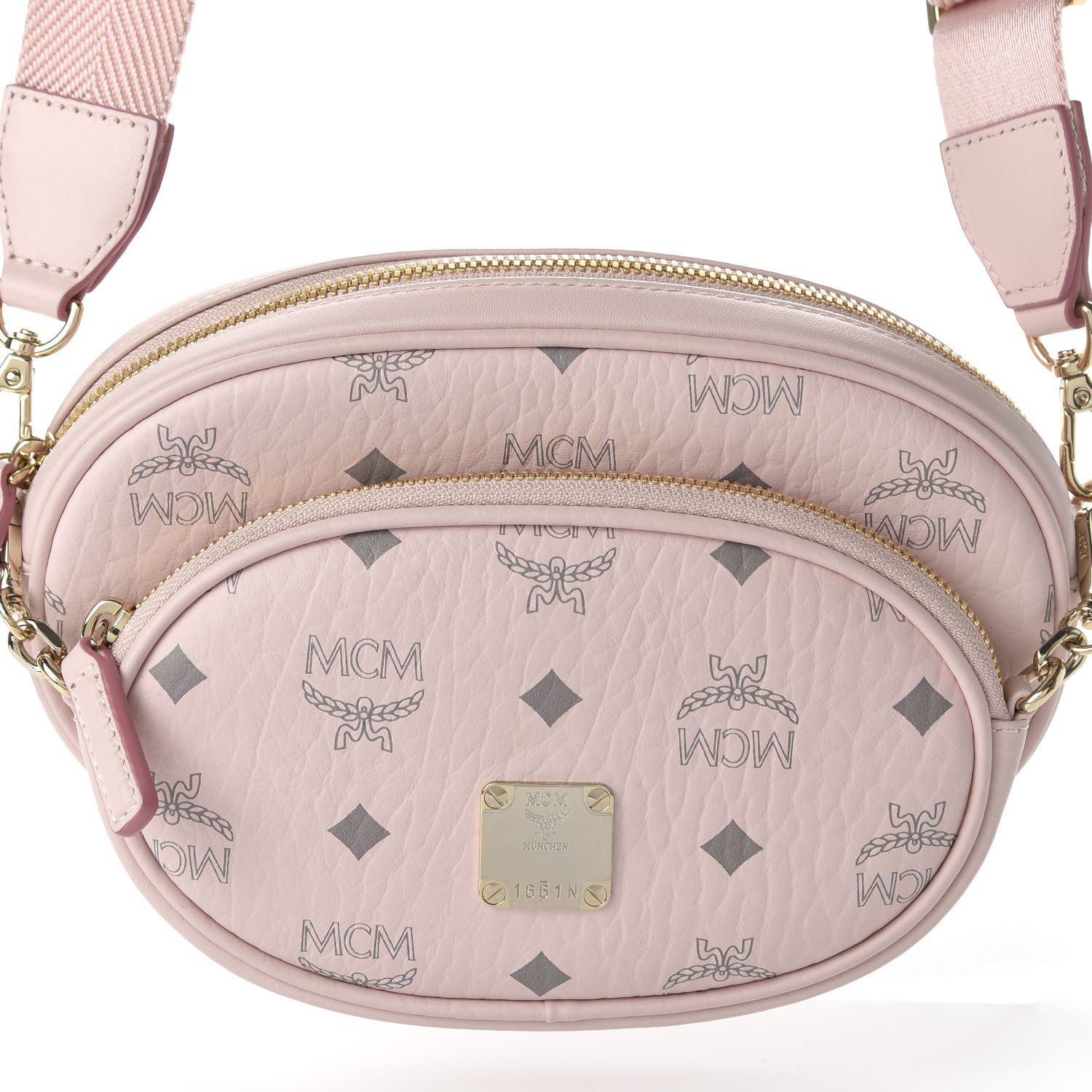 MCM Visetos Small Aren Multifunction Crossbody Pouch Powder Pink 10 of 10