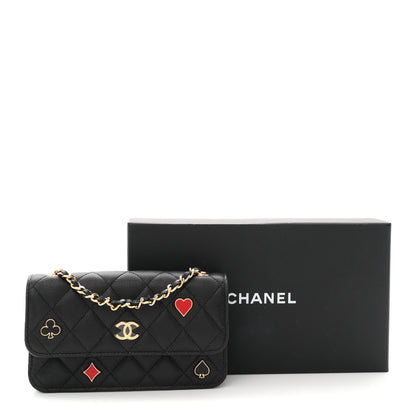 Chanel Caviar Quilted Enamel Coco Casino Flap Phone Holder With Chain Black 12 of 12