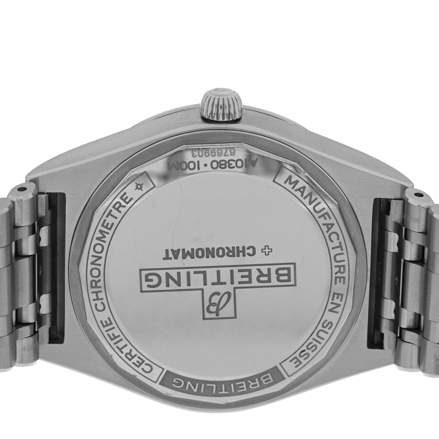 Stainless Steel Diamond Mother of Pearl 36mm Chronomat Automatic Watch A10380