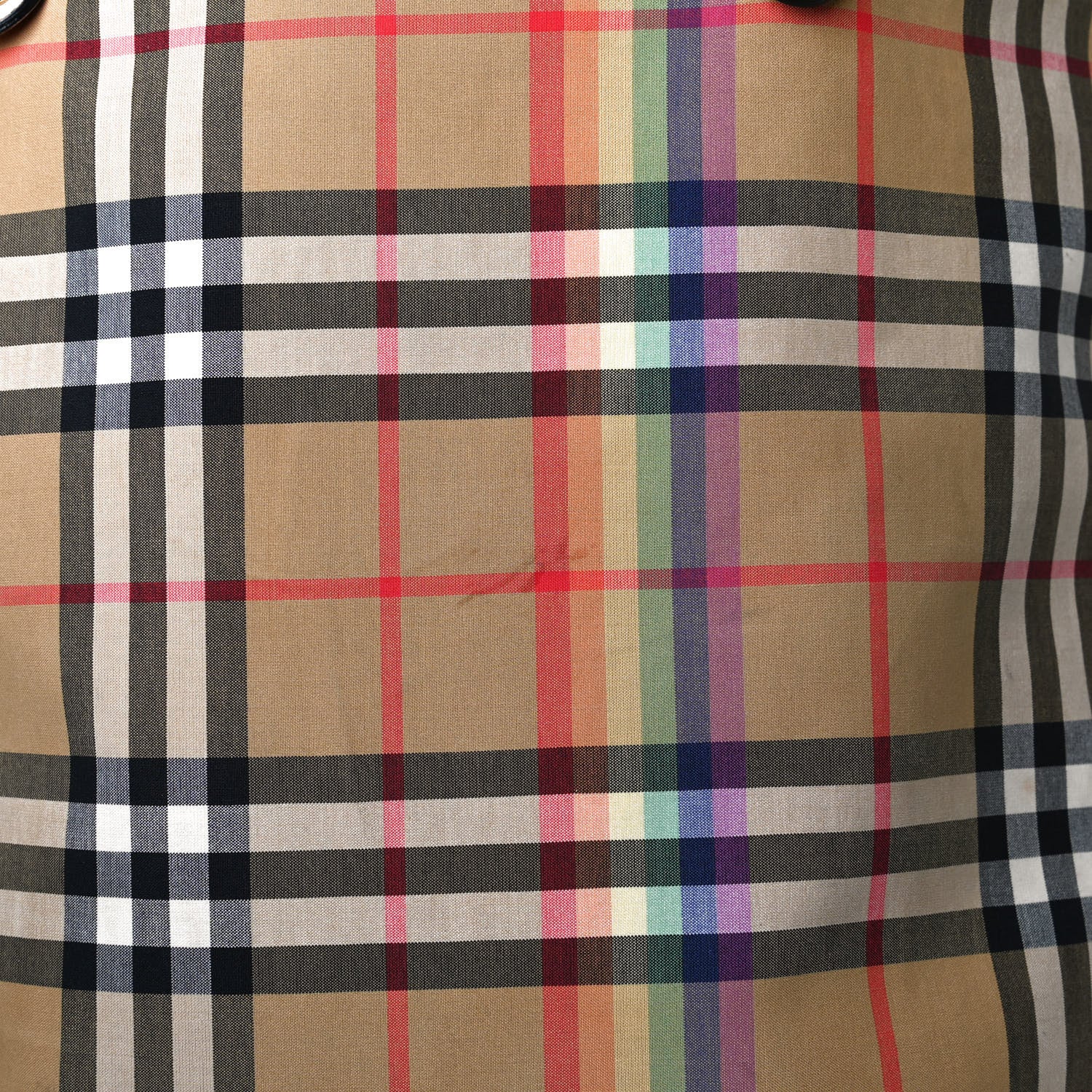 Burberry Vintage Rainbow Check Shopper Tote White 11 of 17