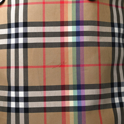 Burberry Vintage Rainbow Check Shopper Tote White 11 of 17