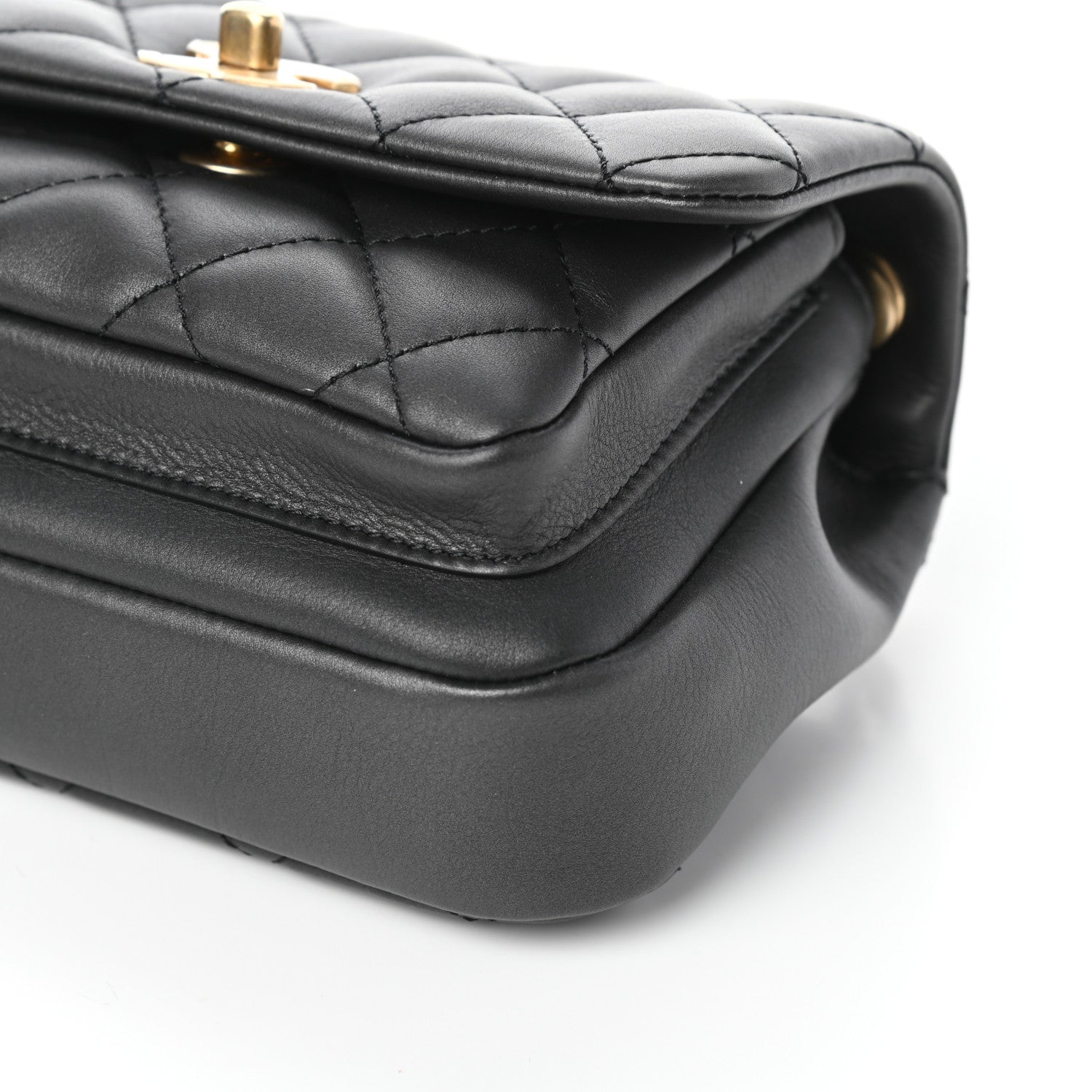 Chanel Calfskin Quilted Top Handle Flap Black 9 of 9