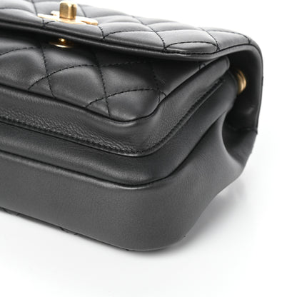 Chanel Calfskin Quilted Top Handle Flap Black 9 of 9