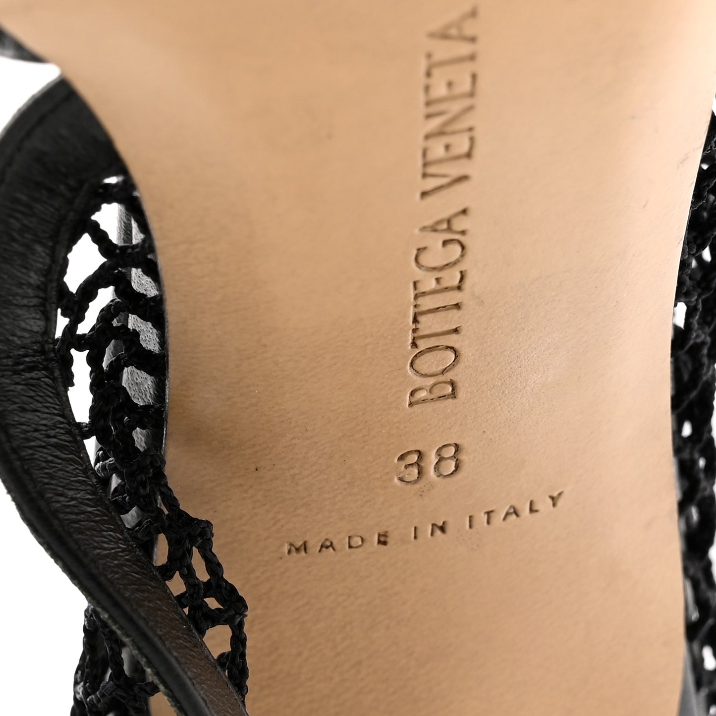 Mesh Nappa Chunky Chain Sandals 38 Black