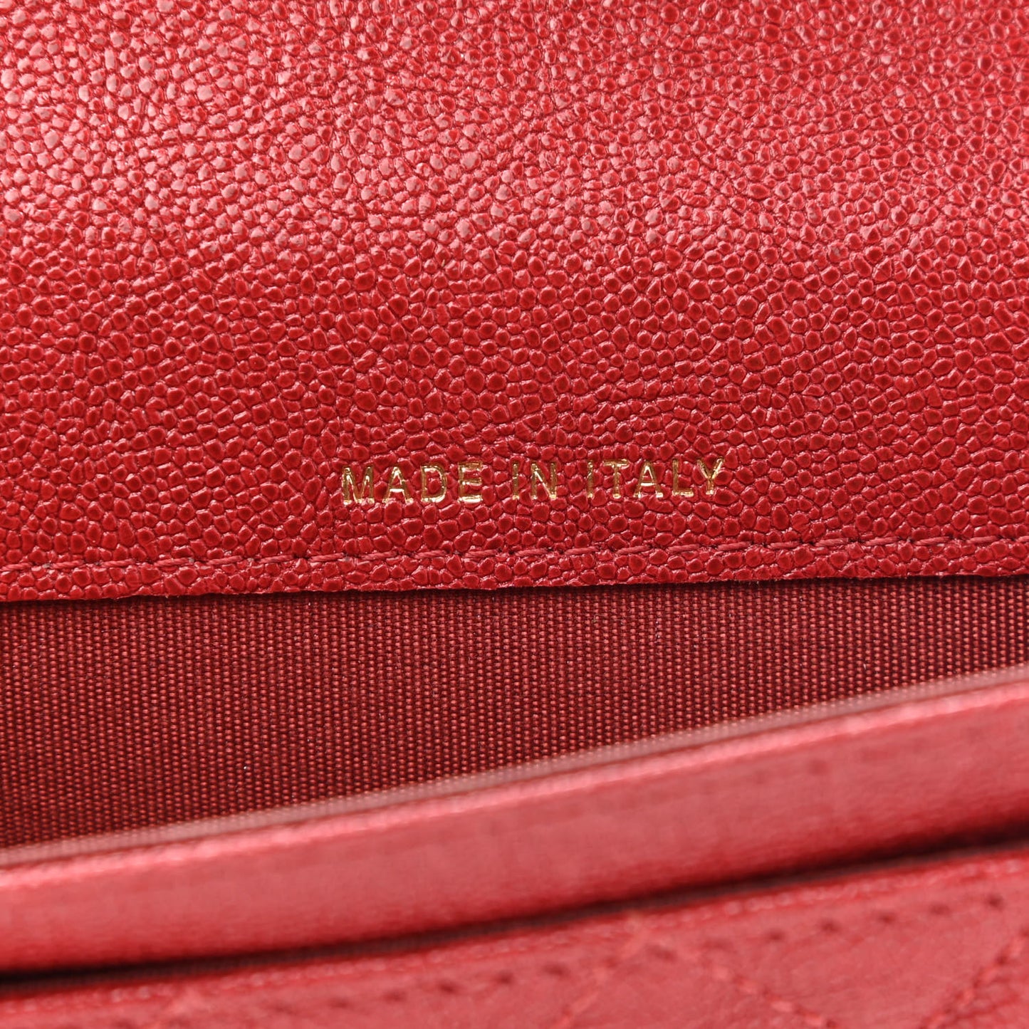 Caviar Quilted Boy Flap Card Holder Wallet Red